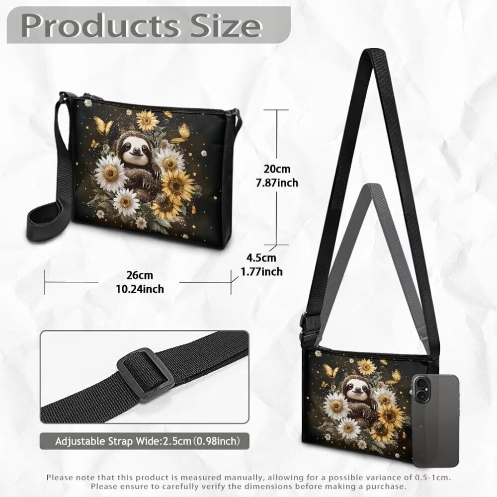 Small Polyester Shoulder Bag Unisex Compact Crossbody for Travel Daily Use - Picture 6 of 7